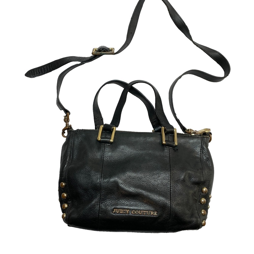 Vintage Juicy Couture Shoulder Bag Gold Studded Leather Purse Y2K